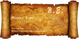 Moosz Ede névjegykártya